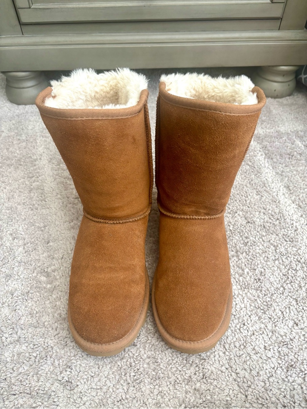 Dream Pairs Women’s Chestnut Brown Mid-Calf Faux Fur Winter Boots